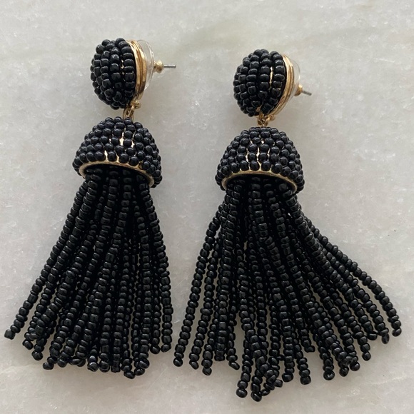Baublebar black beaded fringe earrings